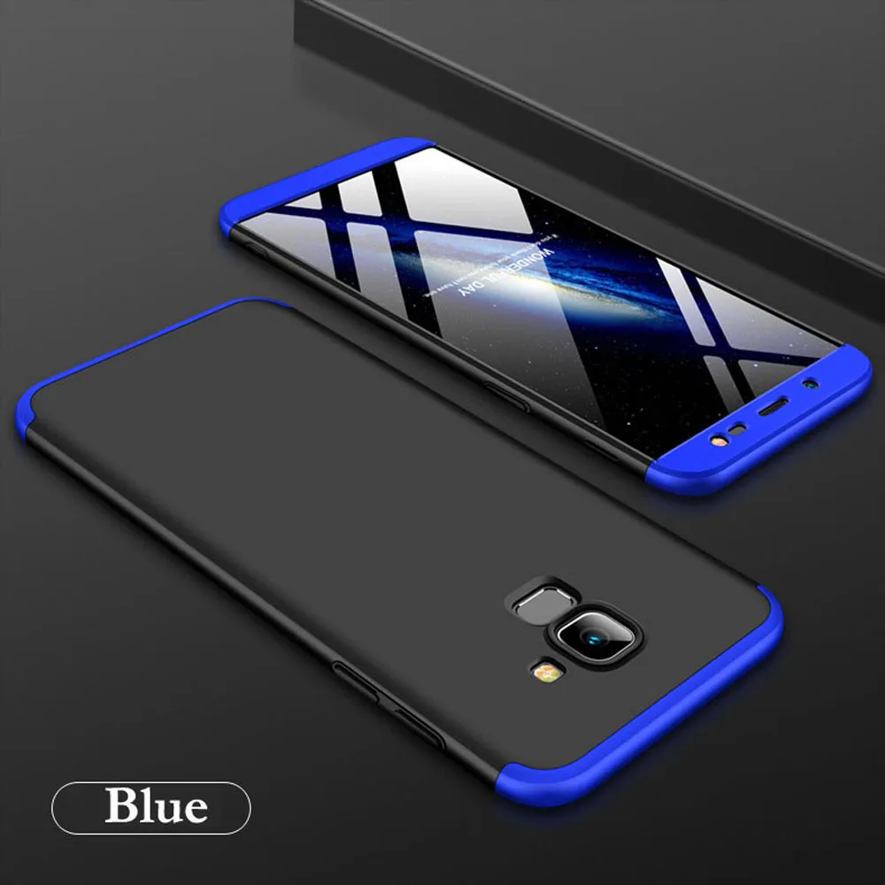 3 In 1 Full Cover Protective Armor Case With Tempered Glass Screen Protector For Samsung Galaxy J6 2018 J600 SM-J600F J600G/ On6 | Мобильные