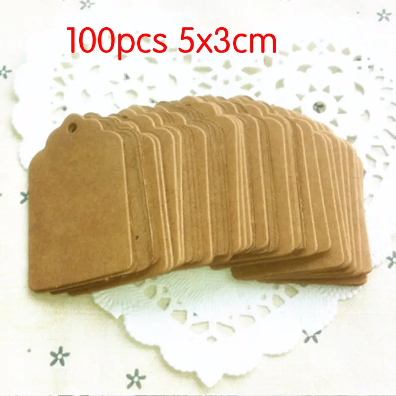 100pcs 50/100 шт за лот ручная работа бирка крафт-бумаги в качестве подарка этикетка Лейбл для свадьбы/конфета сделай сам/подарок для малышей продукты маркировки посылка - Цвет: 100pcs