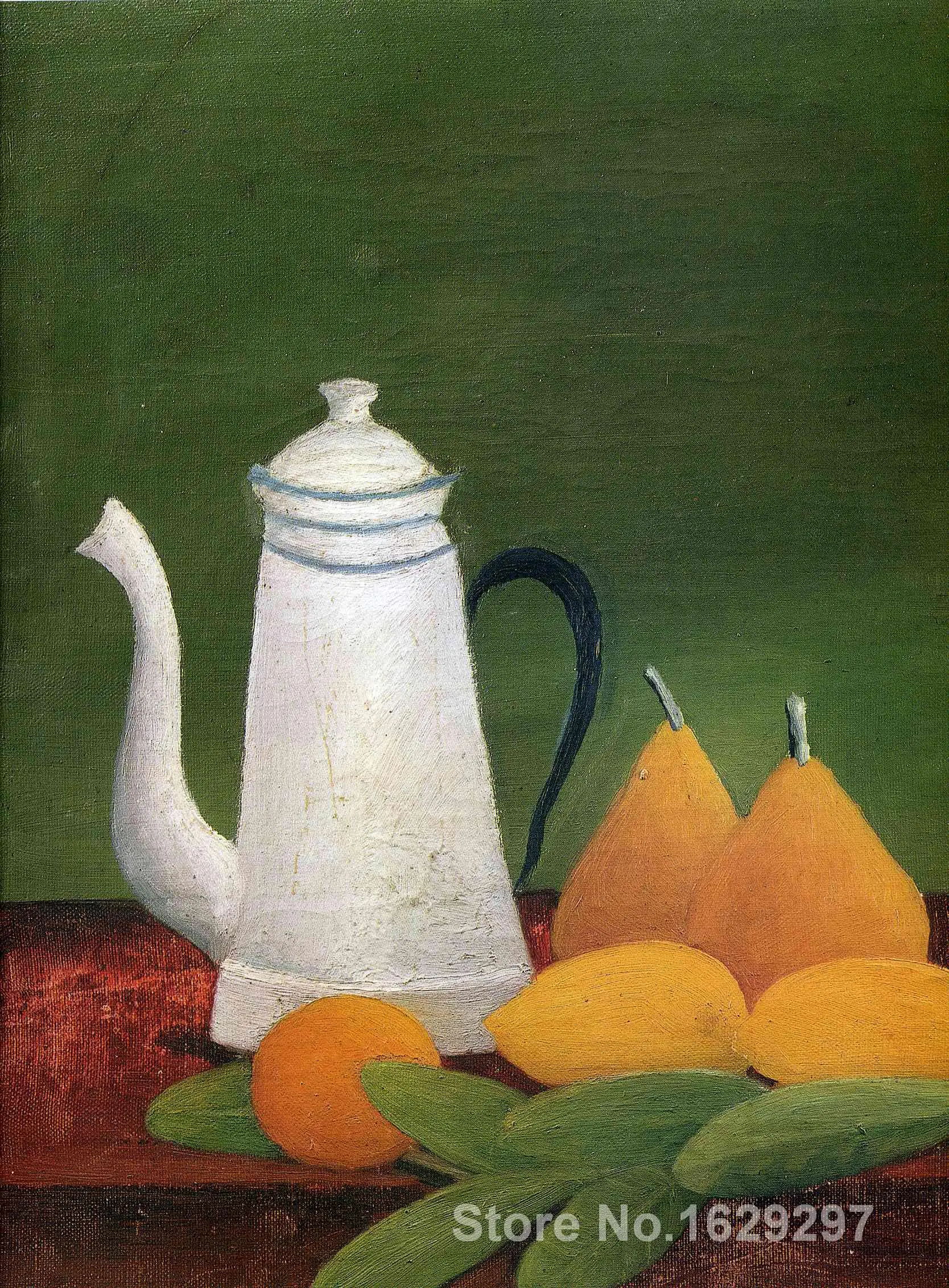 Натюрморт с чайник и фруктами Анри Руссо картина для спальни украшение высокое