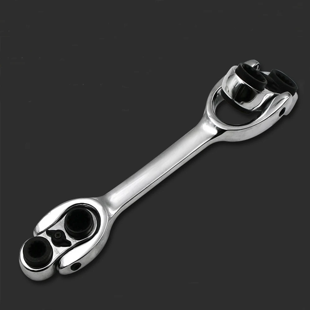 

8-19mm Wrench Flexible Pivoting Head Ratchet Combination Spanner Wrench Garage Metric Hand Tool for Car Auto Home Repair Tool