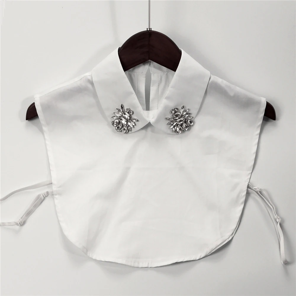 Новый осенний белый нагрудник со съемными воротниками женская блузка с
