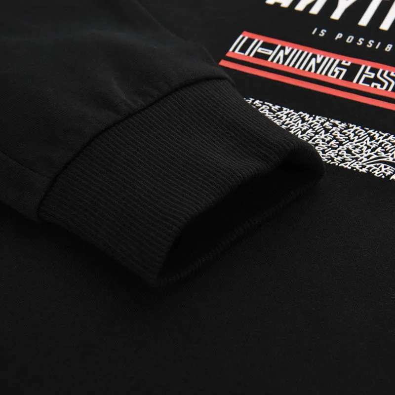 Li-Ning мужской сверхмодный свитер обычный комфорт 87% хлопок 13% полиэстер подкладка