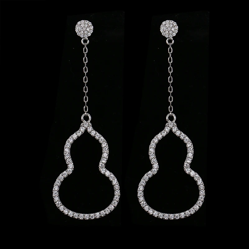 

Latest Fashion Dangle Jewelry Geometric Shape Cubic zirconia Drop Earrings Women's Ordinary Bijoux Gifts For Party Shows E-131