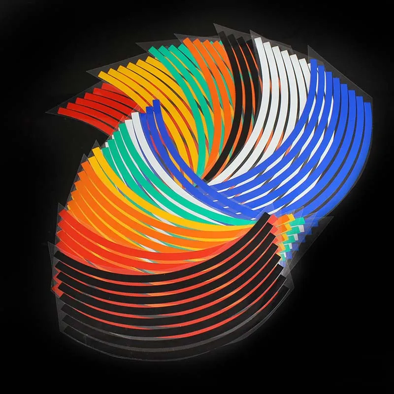 12 дюймов красочные светоотражающие наклейки полоса обода колеса Полоса