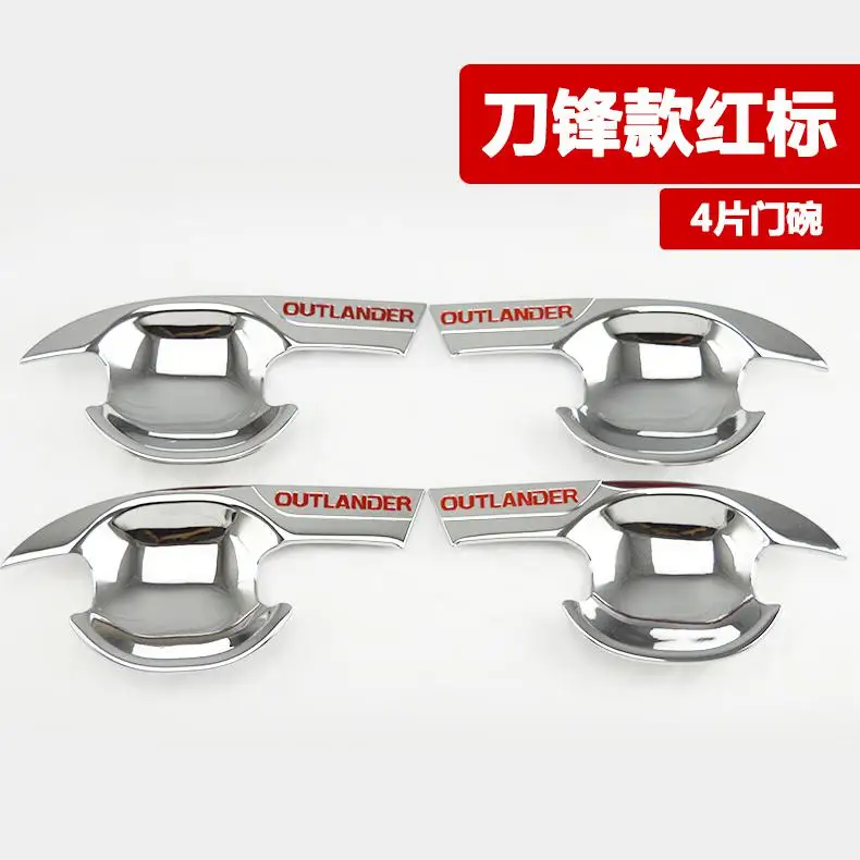 Высокое качество ABS хром и нержавеющая сталь Дверная ручка Крышка для Mitsubishi Outlander 2013- автомобиль-Стайлинг автомобиля-Чехлы - Цвет: ABS Chrome 5