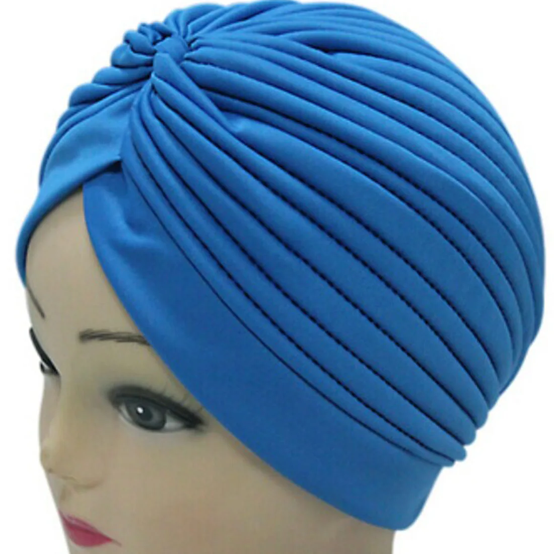 Bandanas Women Stretchy Turban Muslim Hat Headband Warp Female Chemo Hijab Knotted Indian Cap Adult Head Wrap for Women