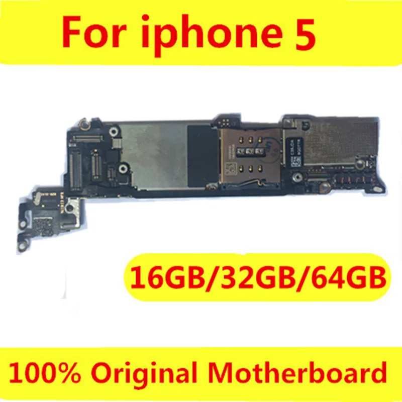 Оригинальная материнская плата+ чипы для iPhone 5 5g, Заводская разблокированная материнская плата на 16 ГБ, 32 ГБ, 64 ГБ, системная логическая плата IOS, протестированная, хорошая работа