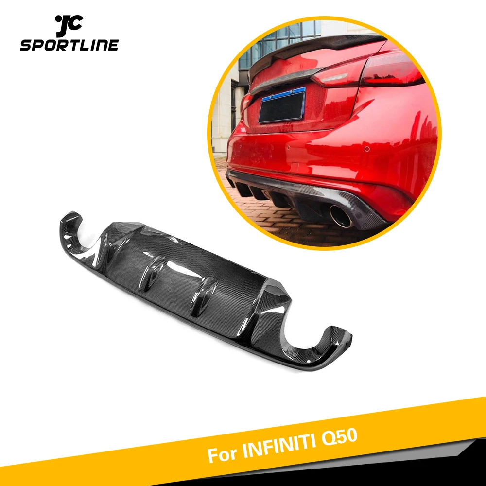 

Carbon Fiber Rear Bumper Lip Diffuser Spoiler for Infiniti Q50 2018 2019 Rear Bumper Lip Spoiler Car Protector