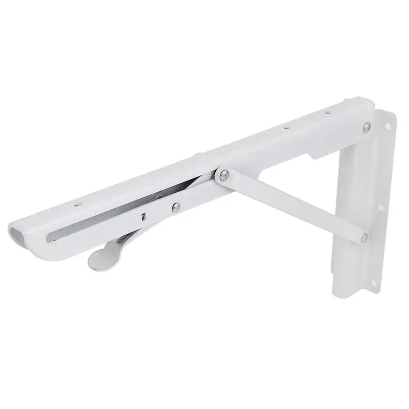 White Paint Metal Holder Bench Table Folding Shelf Bracket 29.5cmx15cm | Brackets