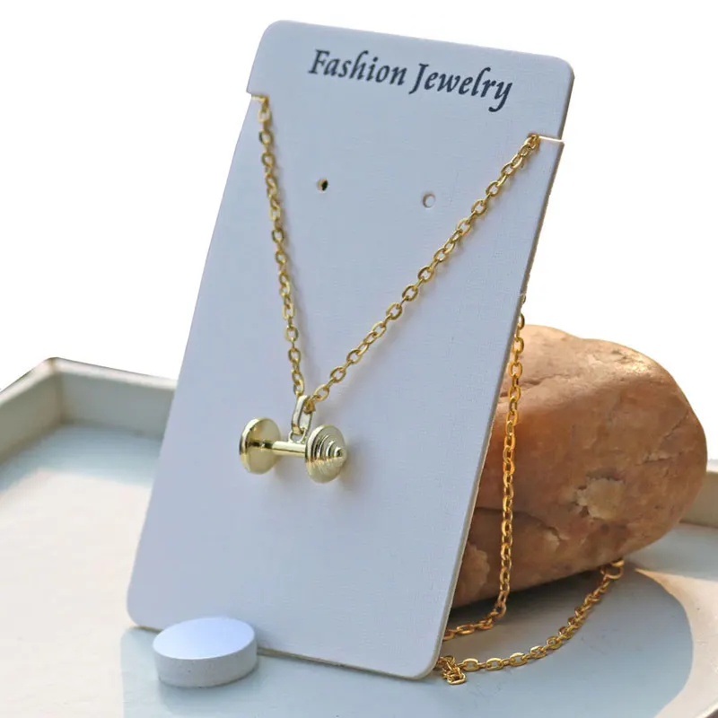 Ожерелье с гантелями фитнес-Ожерелье &quotгантель&quot золотого цвета для снижения