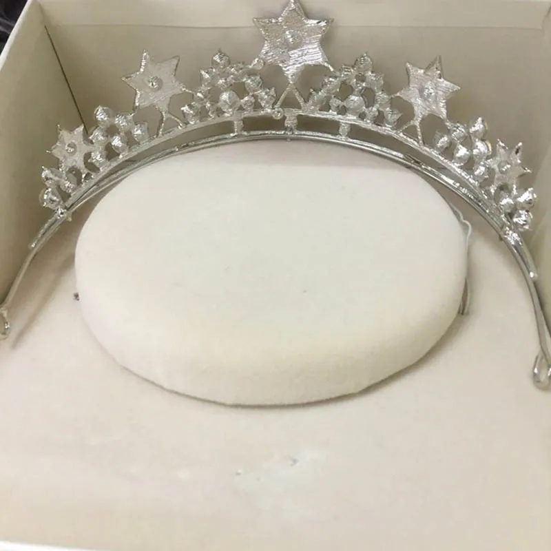 Серебряные бусины из горного хрусталя, звезда, Корона невесты, тиара de Noiva, головной убор, украшение для волос, женские свадебные аксессуары, BH