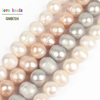 high quality natural freshwater pearl round beads for bracelets necklace diy jewelry making strand 15 10 11mm
