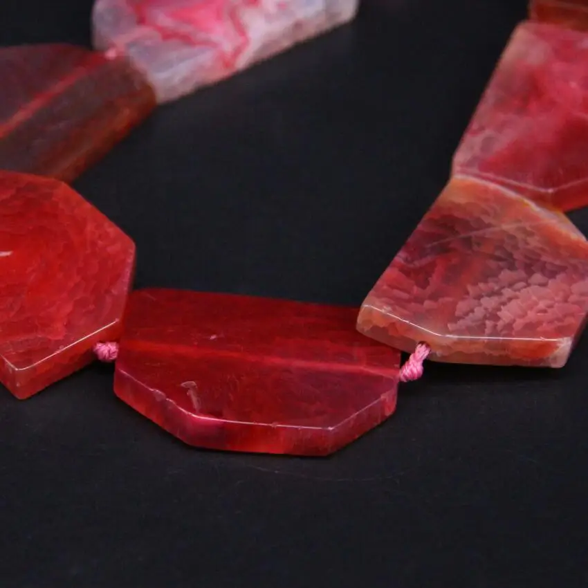 Бусины-кулоны из агата крупные натуральный красный кулон подвеска в виде ромба