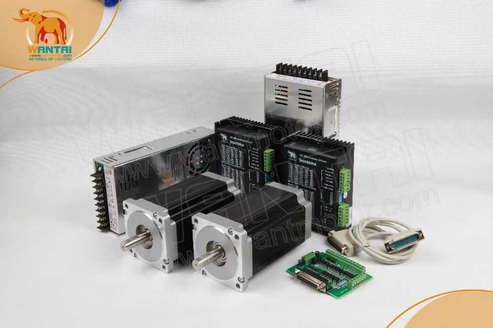 5 оси набор контроллеров CNC Nema23 с 428 унций двойным валом 3A 57BYGH115 003B & Nema34 1090oz in