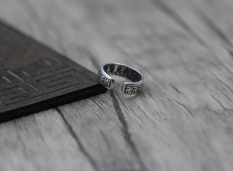 S925 sterling silver open ring Buddhist classic style Cross Diamond personalized A gift to friends and family | Украшения и
