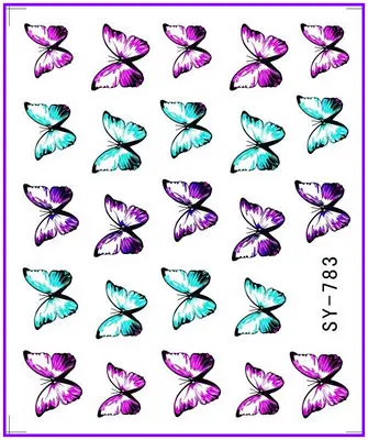 6 упак./лот блестящая водяная наклейка для ногтей наклейки цветок алый шалфей