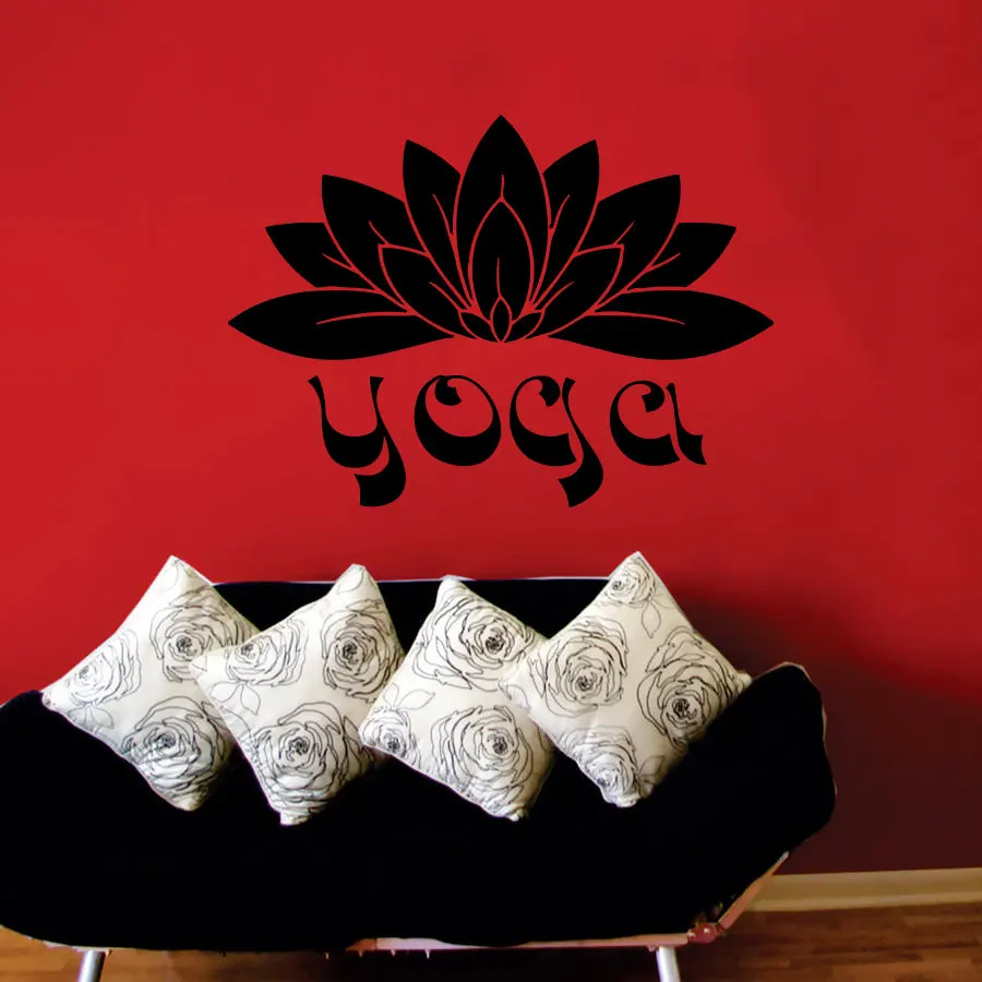 

ZOOYOO Indian Yoga Namaste Words Lotus Wall Stickers Buddha Mandala Vinyl Art Decals For Living Room