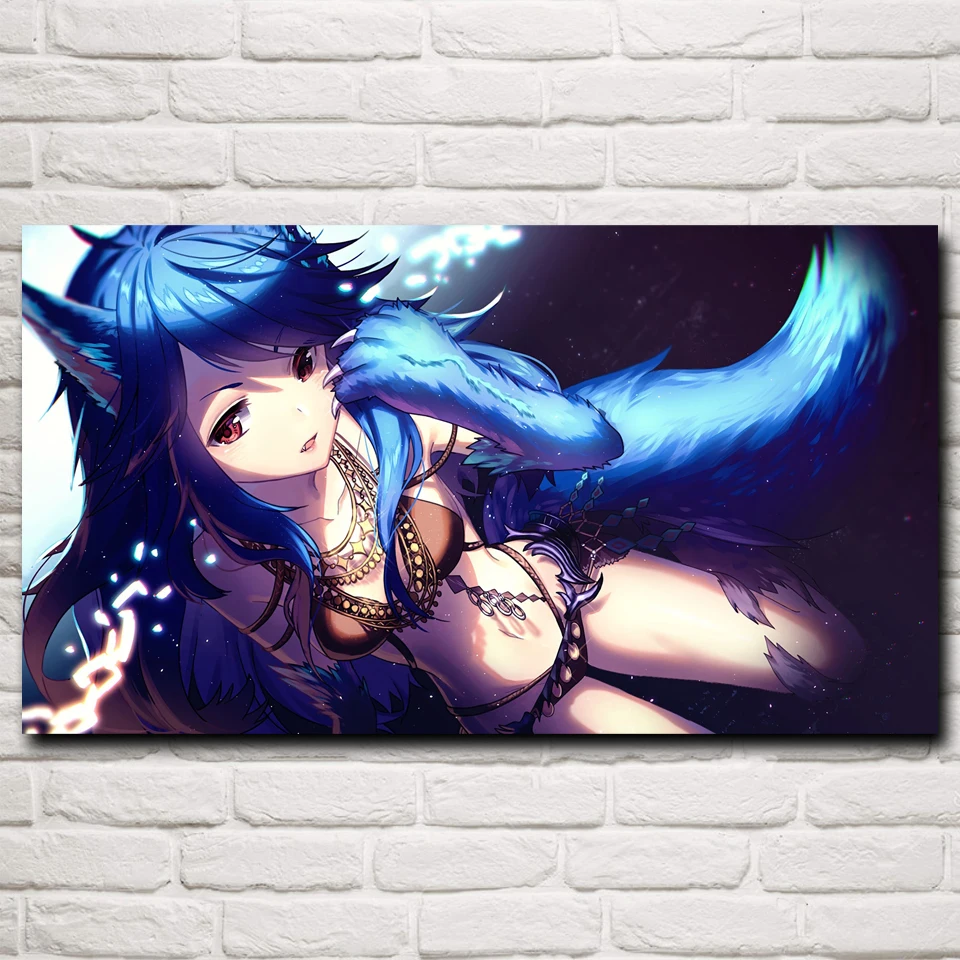 Shingeki No Bahamut Fenrir Аниме игра постеры и принты гостиная настенная живопись шелковая