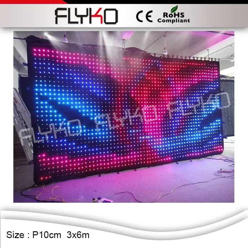 Alibaba Китай высшее качество Прокат led видео стены занавески экран p10cm 3M x 6m |