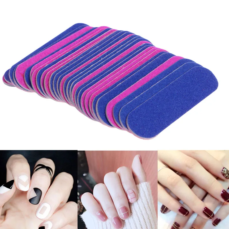 

New 100Pcs Nail Art Manicure 2-Side Buffing Sanding Files Nail Buffer Tool Shiner 50*13mm