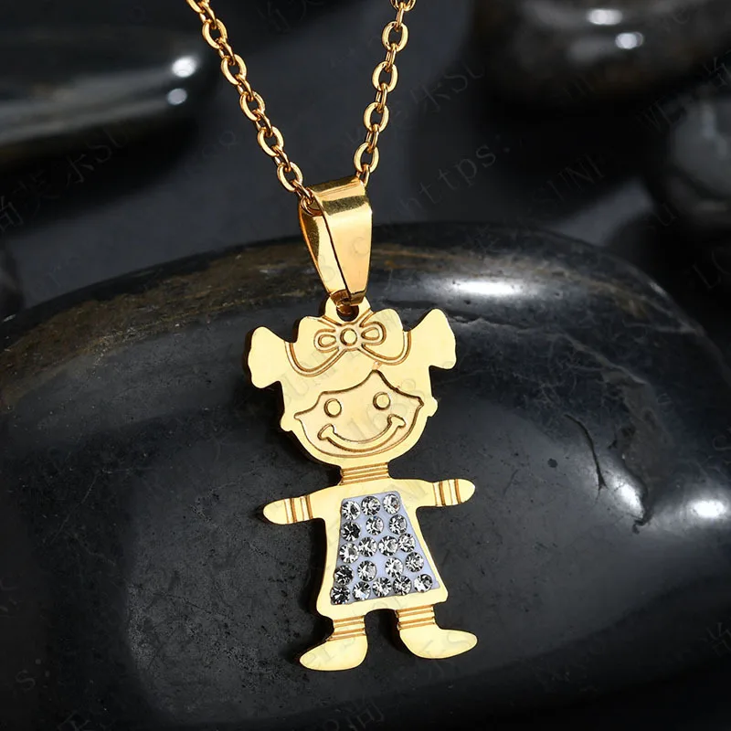 Eleple Stainless Steel Mirco Zircon Inlaid Necklaces for Women Lover Girl Gold and Silver Color Pendant Necklace Jewelry S-N503 | Украшения