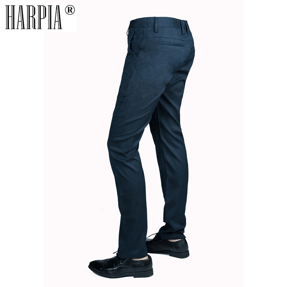 HARPIA темно синие прямые классические деловые мужские брюки 2018 хлопковые