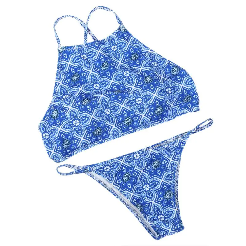 2017 набор с бикини для женщин низкой посадкой принтом Цветочные Купальники