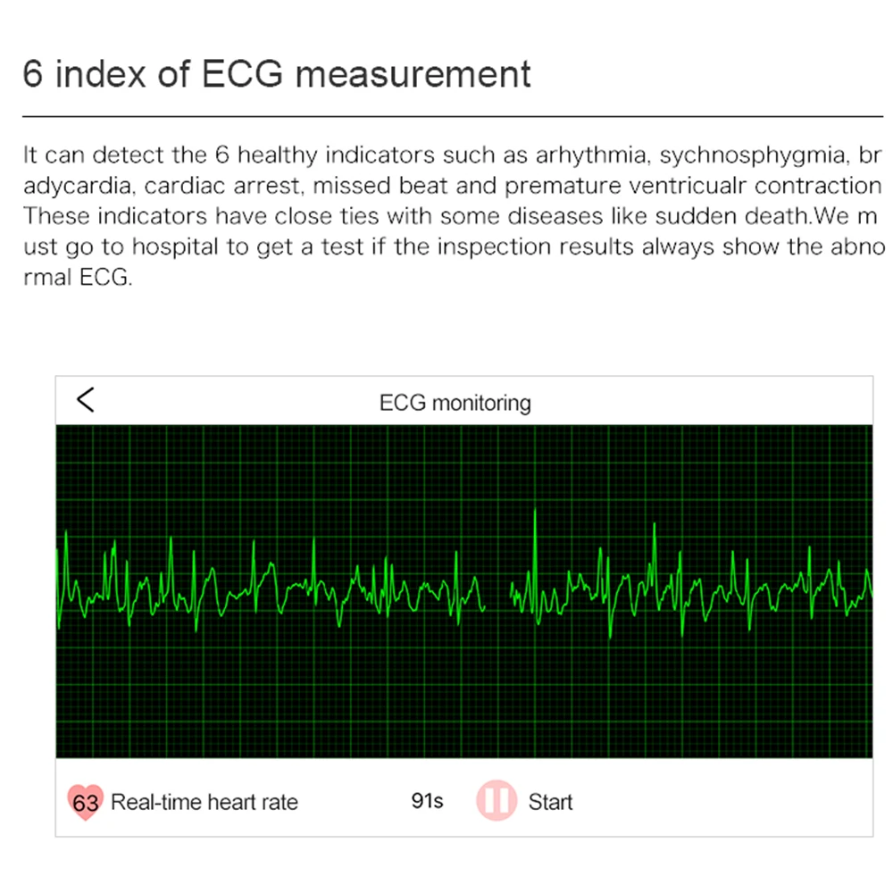 ZUCOOR Smart Bracelet ECG PPG Heart Rate Monitor RB77 Blood Pressure Band Pedometer Electronics Fitness Wristband For Women Men |