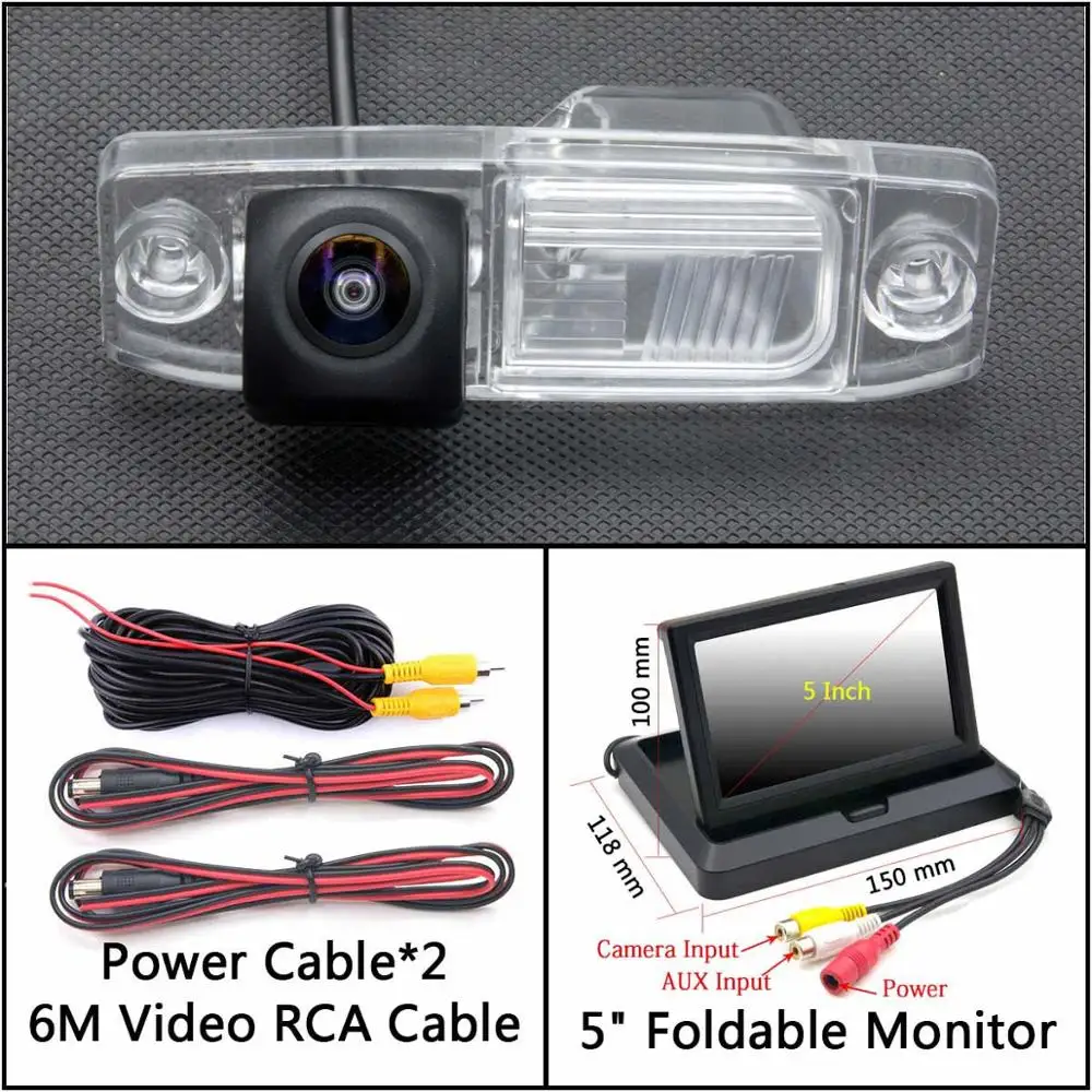 Cam N 5 inch Fold 175 градусов HD резервная камера заднего вида для KIA Sorento 2010 2011 2012 2013 автомобильный парковочный монитор водонепроницаемый - Название цвета: Cam N 5 inch Fold