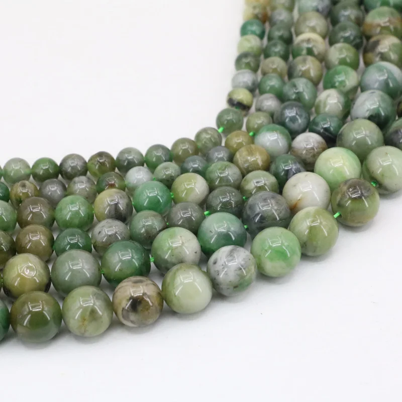 New green 6mm 8mm 10mm round natural Africa stone jades loose beads jaspers for jewelry making findings accessories 15&quot B3472 |