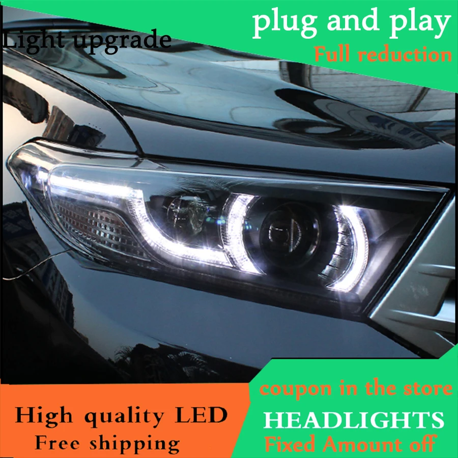 Автомобильный Стайлинг чехол для фары Toyota Highlander 2012-2014 светодиодный головной