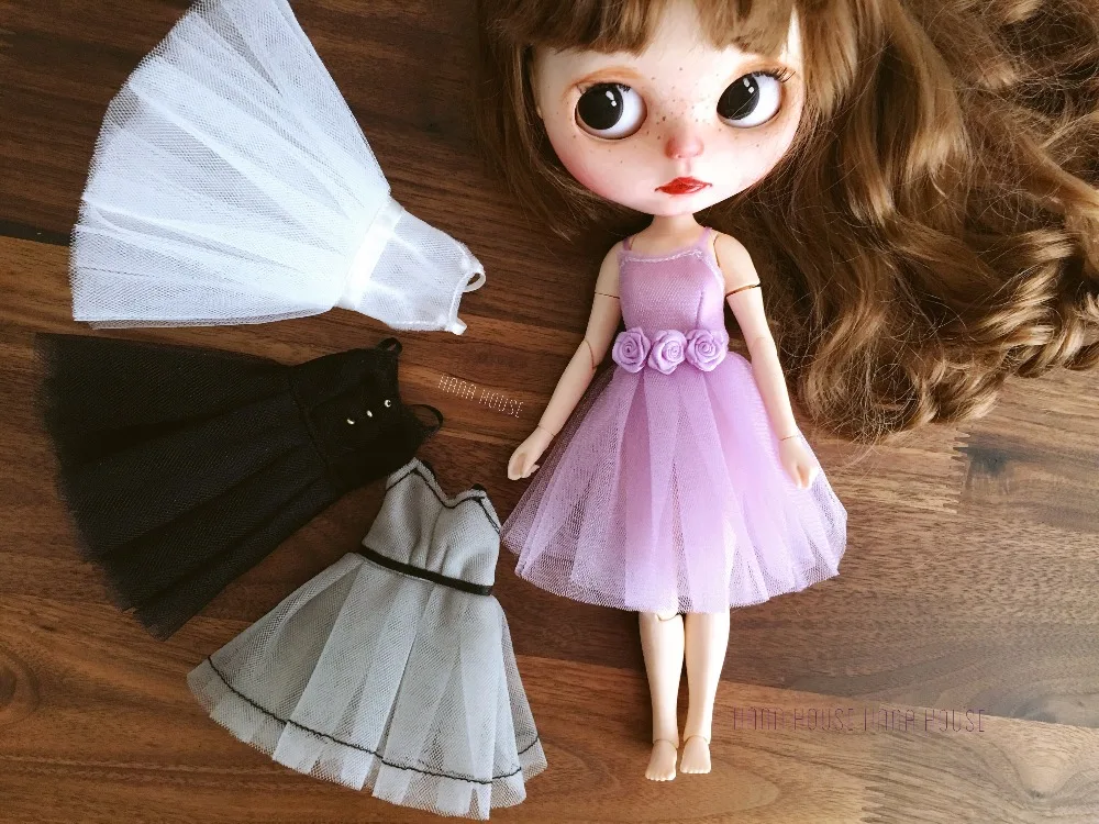 1 шт. элегантная юбка-пузырь разных цветов фиолетовое платье для Blyth Azone S Licca OB24