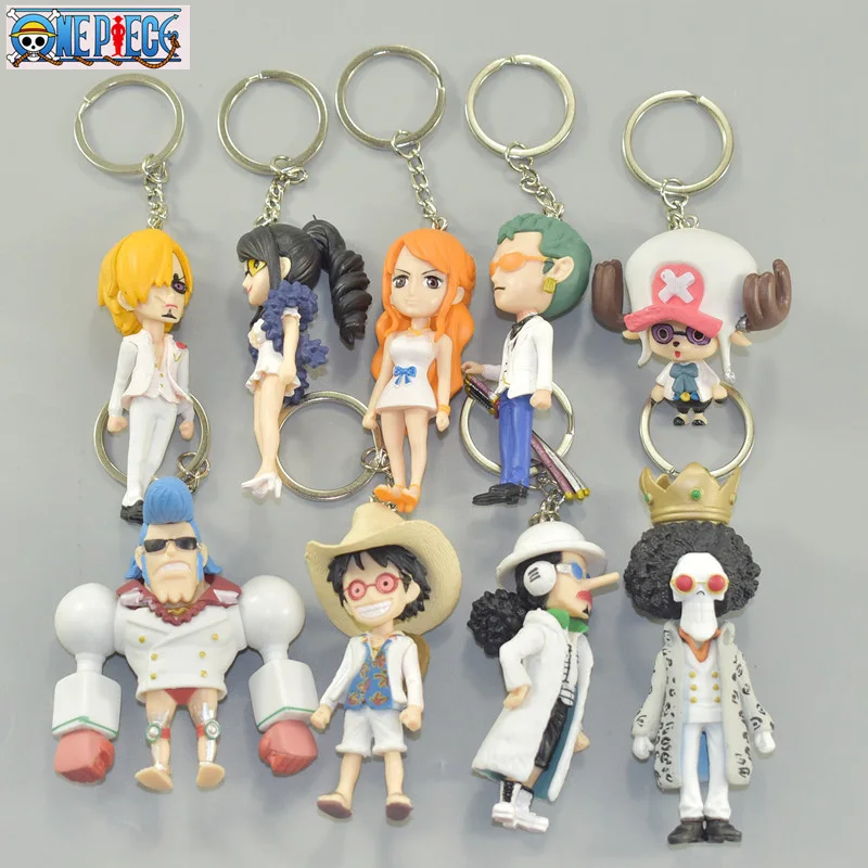 Брелок из ПВХ белое платье 7/1/2 шт аниме цельная фигурка подвеска Sanji Luffy Nami Робин