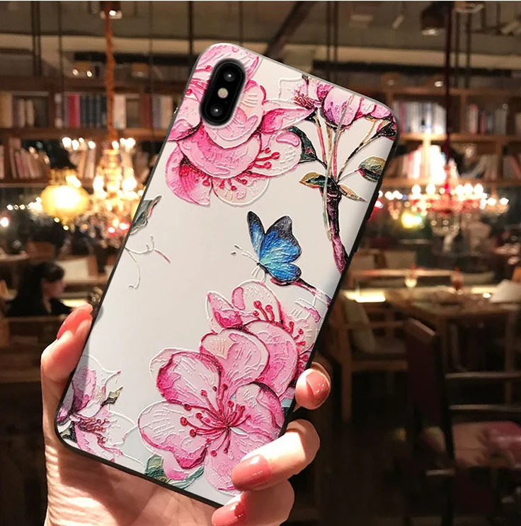 3D с тиснением и изображением цветка бант из ленты TPU для Huawei Y9 2018 P smart 2019 Mate 10 20 P30 P20