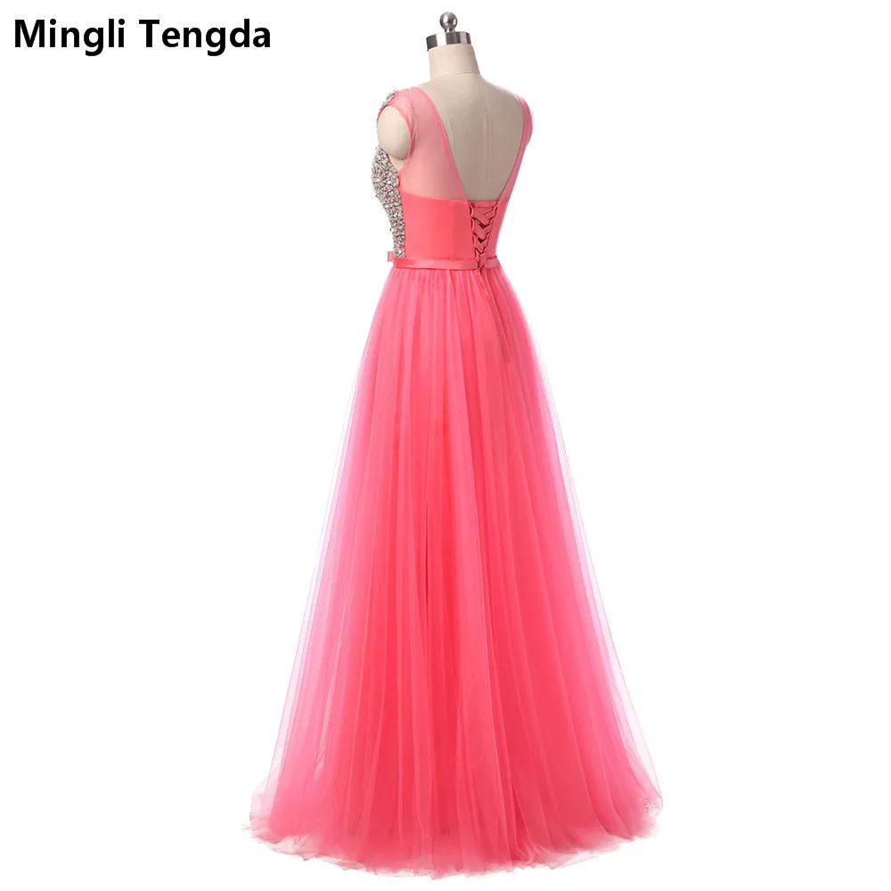 Mingli Tengda 2017 новые розовые красные длинные великолепные вечерние наряды с