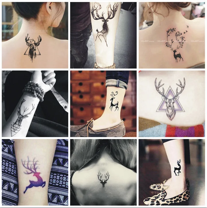 30 шт./компл. Tatouage Temporaire 3D Цвет Лось маленький рисунок татуировки для Для женщин