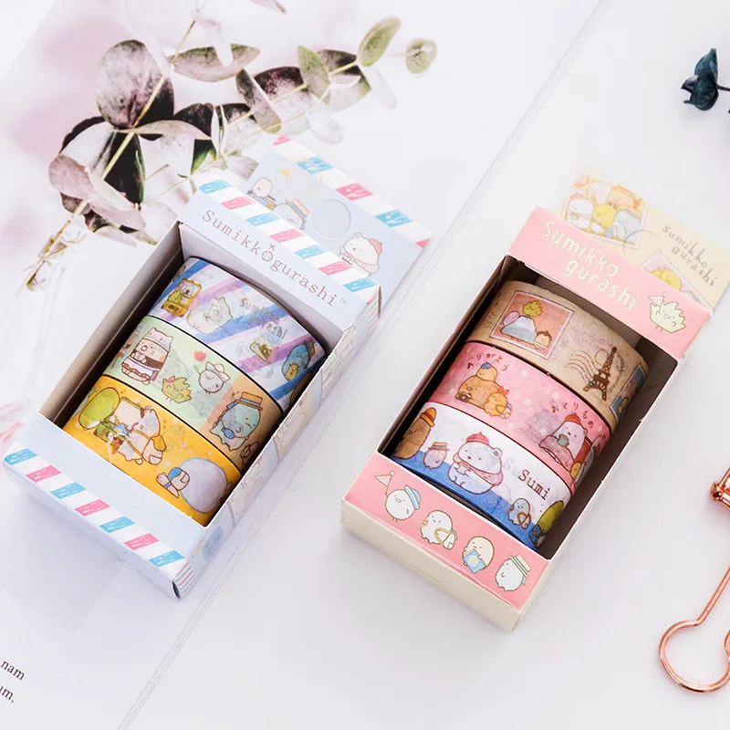 4 шт./лот мультфильм Сан Икс Sumikko gurashi Washi лента DIY японская бумага декоративная