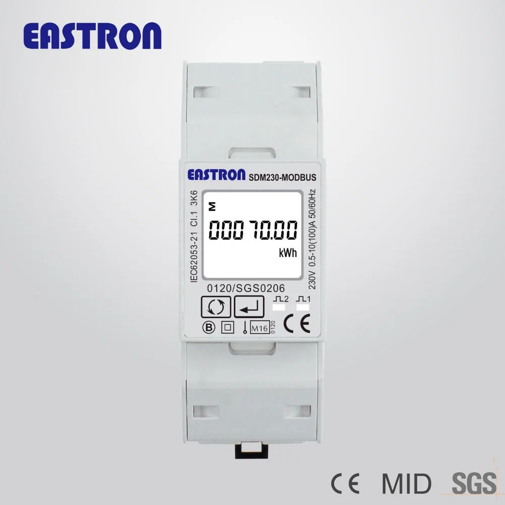 SDM230 Modbus 110V non MID 0,25~ 5(100) A 110 V, однофазный киловатт-час счетчик энергии, с Modbus RTU