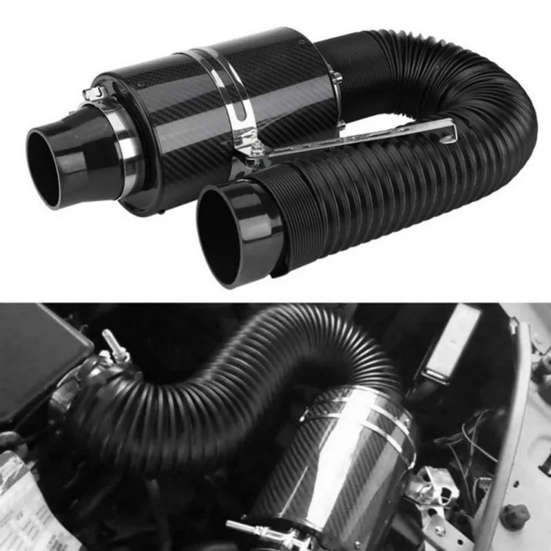 Car Cold Air Filter Induction Kit High Flow Ducting Intake Admission Bent Stretch Tube Pipe Hose Universal | Автомобили и