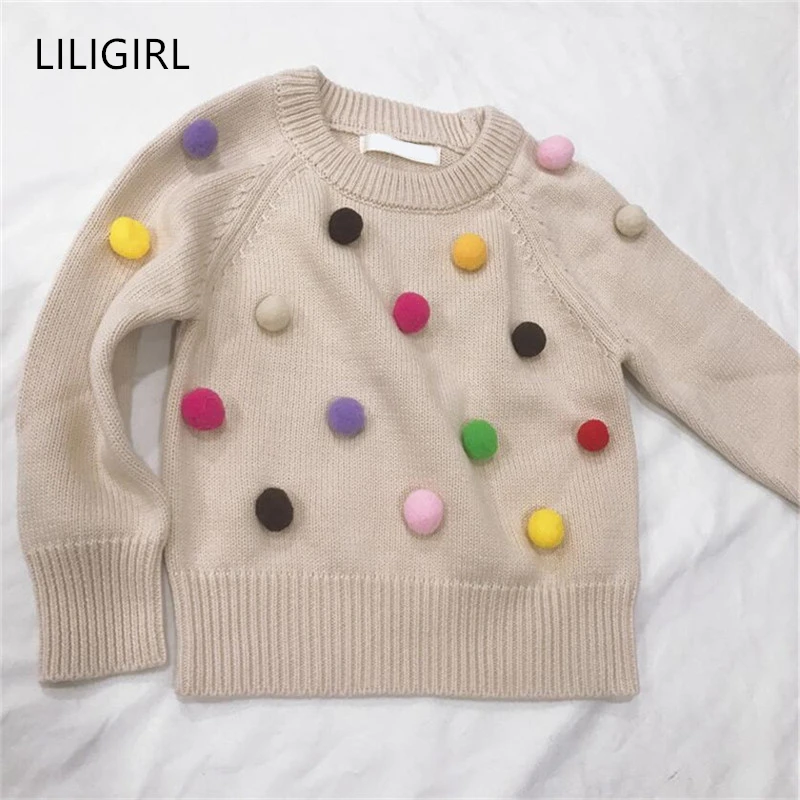 Модный Детский свитер LILIGIRL кардиган для девочек Хлопковый вязаный пуловер с