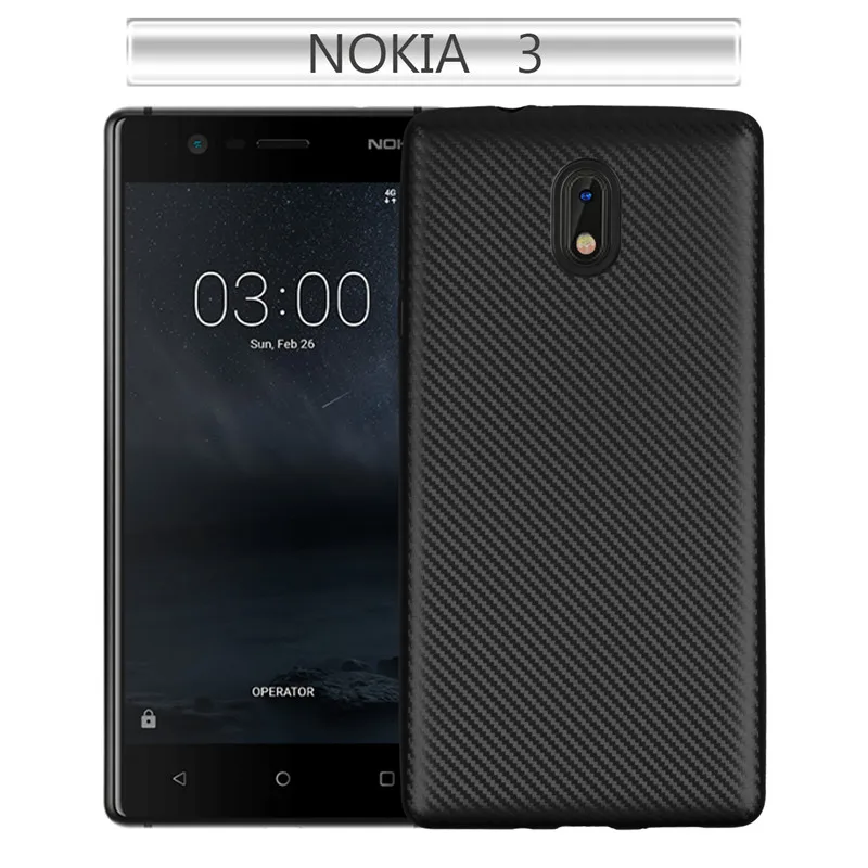 Чехол WolfRule для Nokia 3 Роскошный чехол с полной защитой из углеродного волокна