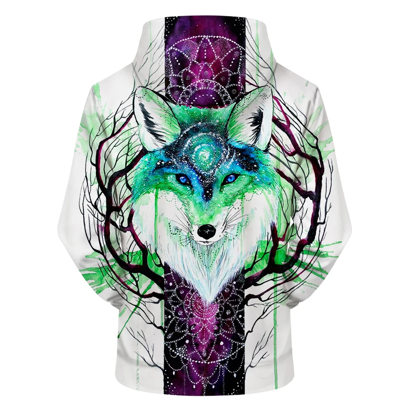 Foxgalaxy ByScandyGirlArt животных 3dprint толстовки мужские повседневные Толстовка BrandTracksuit