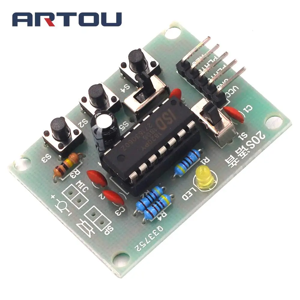20 S 20 секунд диктофон модуль записи звука ISD1820P DIY наборы точные DC 3-5V говорящая Музыка Аудио записываемый