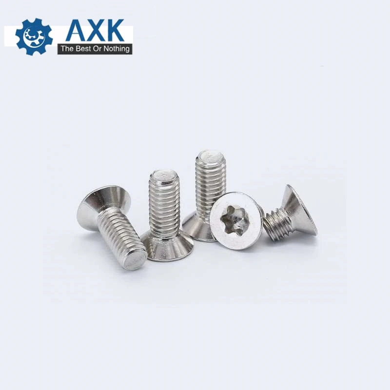 Torx Screw Stainless Steel 100pcs/lot Security Head M2 M2.5 M3 Countersunk Stainlness Flat High Quality Service Electrical | Обустройство