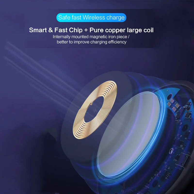 LIGNCHEN LED Light 10 Вт Qi Беспроводное зарядное устройство для Samsung S8 S9/S9 + Note 9 8 быстрая