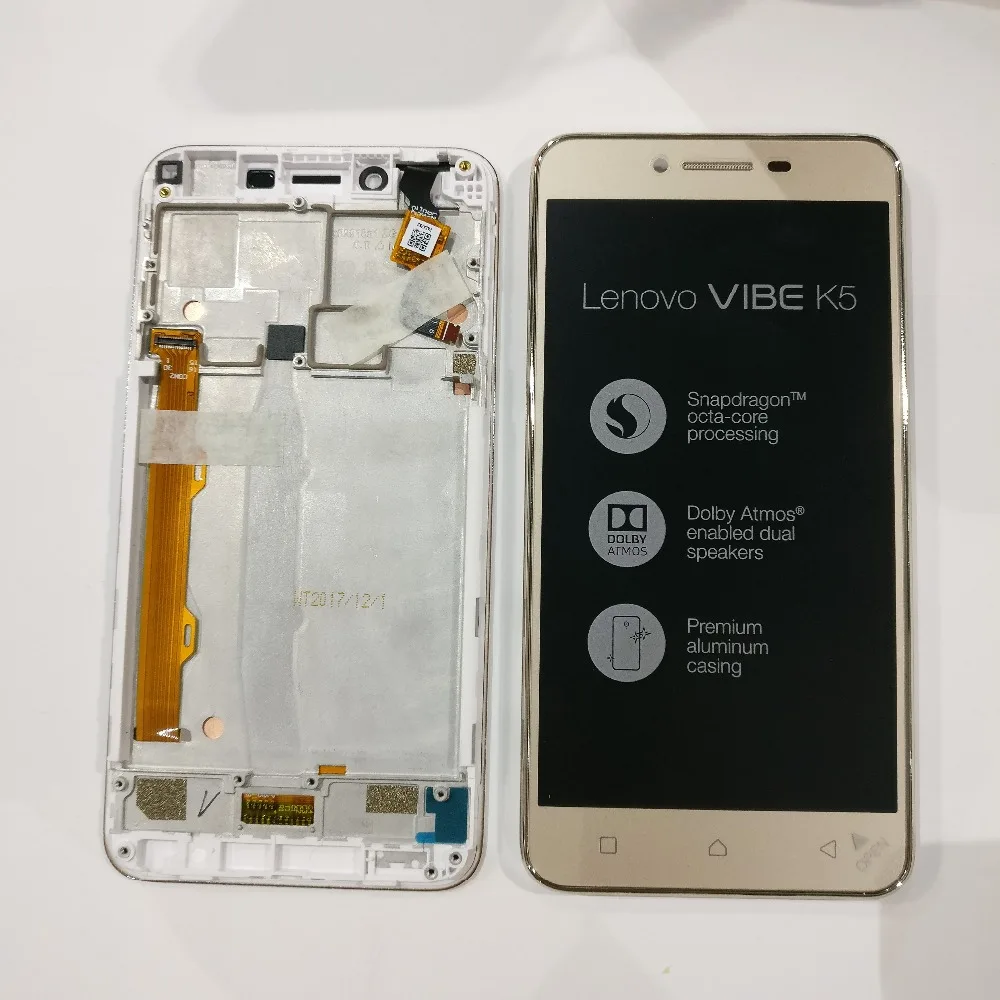 Для lenovo Vibe K5 A6020l37 A6020l36 A6020a40 K5 Plus A6020a46 Lemon 3 ЖК-дисплей+ кодирующий преобразователь сенсорного экрана в сборе с рамкой