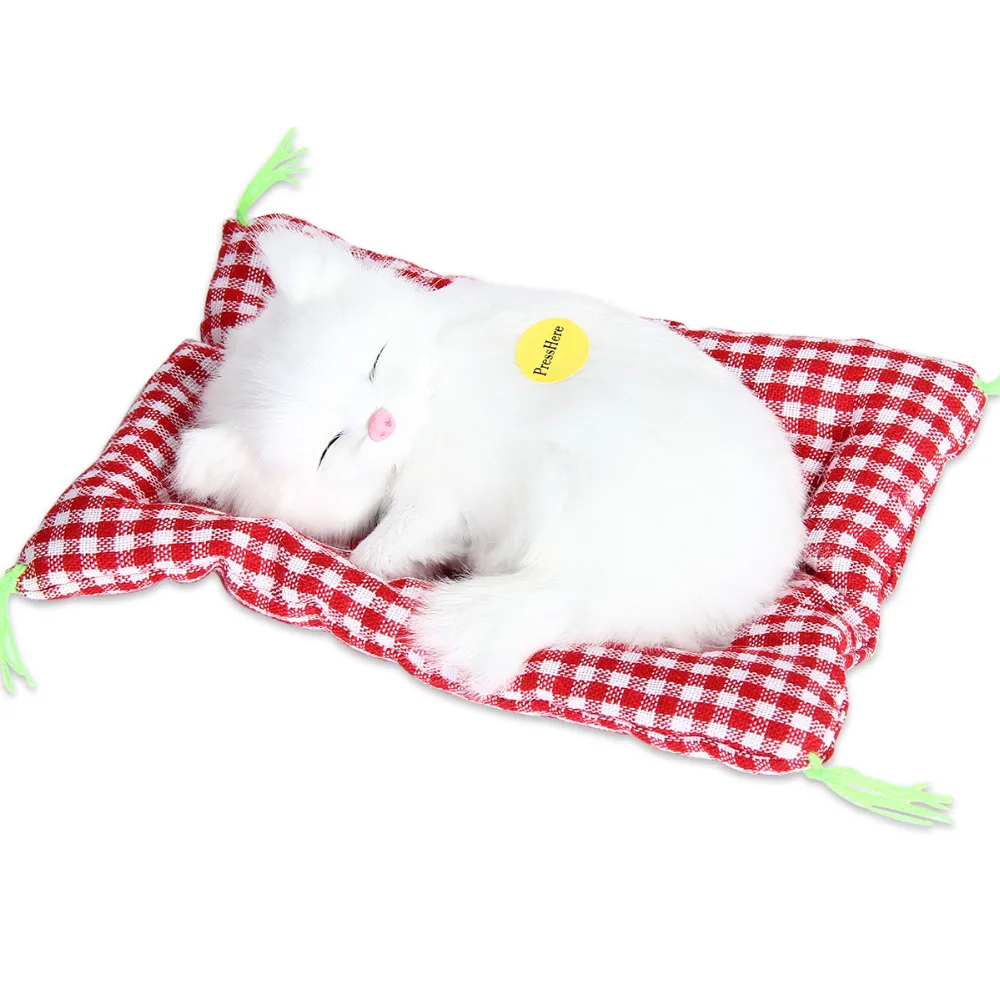 Мягкие игрушки прекрасный моделирование животных кукла плюшевые спящие кошки игрушка со звуком дети игрушки декорации и подарки на день рожденья для детей