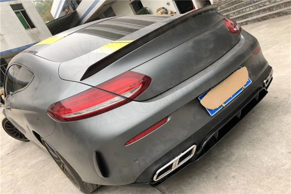 Для W205 Спойлер углеродного волокна задний загрузки крылья спойлера ДЛЯ Mercedes Benz C205 C200 C300 C180 Coupe 2 двери-18