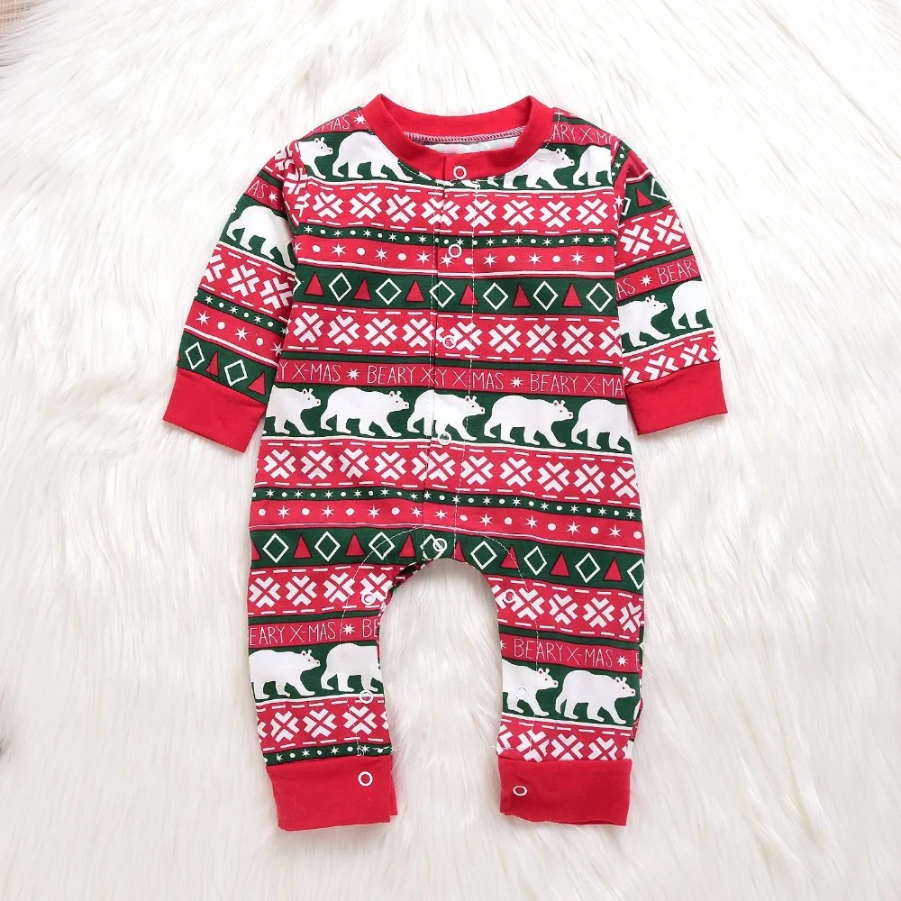 Winter Crawling Kids Clothes Romper Newborn Baby Boy Girl Christmas Costume Print Rompers Long Sleeve Jumpsuit | Детская одежда и