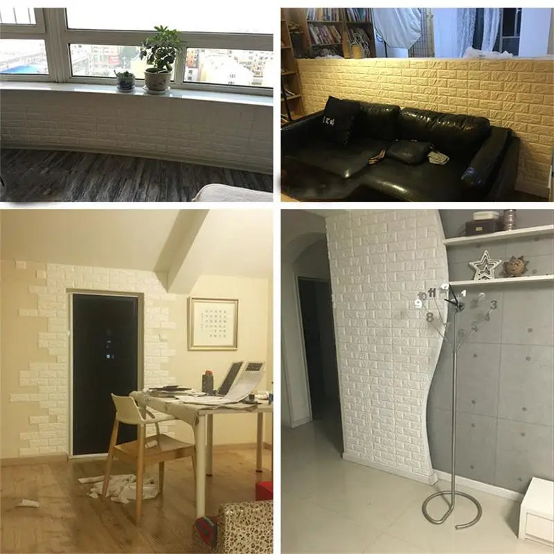 Новые 3D наклейки из пенопласта гибкие каменные кирпичные настенные стикеры 30*60